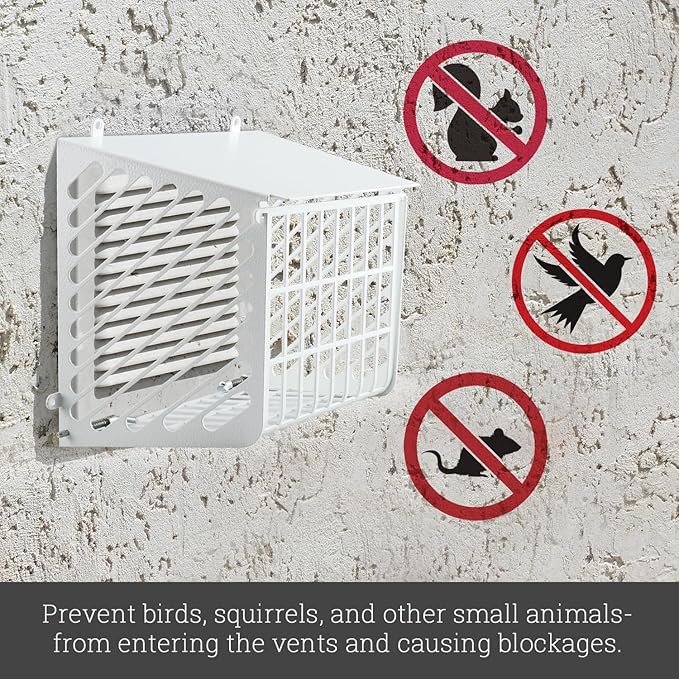 Outdoor Dryer Vent Cover with Open/Close Flap – Fits 3–4 Inch Vent Caps, Heavy-Duty Metal Dryer Vent Screen, Animal Guard, Weather-Resistant, Easy to Install (7.5"Lx7.5"Wx6"H) - Image 4