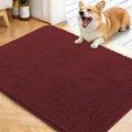 OLANLY Dog Door Mat for Muddy Paws 40x32, Absorbs Moisture and Dirt, Absorbent Non-Slip Washable Doormat, Quick Dry Chenille Mud Mat, Entry Indoor Entryway Carpet for Inside Floor, Caramel Russet by OLANLY