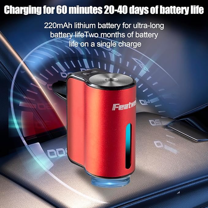 Featwell Car Aromatherapy/Fragrance car Air fresheners/Humidifier Essential Oil Diffuser for Vehicle (Red) - Image 7