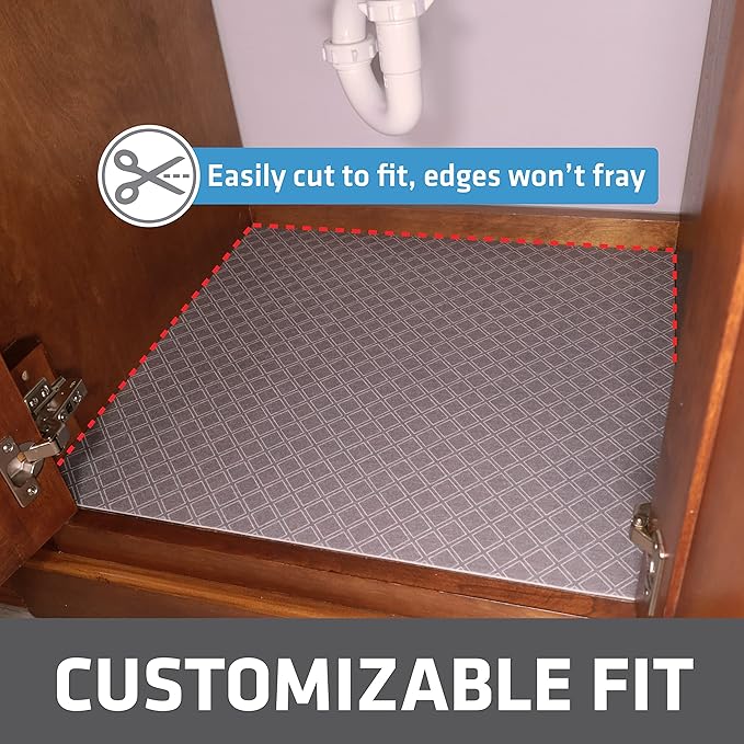 Drymate Premium XL Under Sink Mat, Waterproof Cabinet Protection Mats for Kitchen & Bathroom, Absorbent Shelf Liners, Slip-Resistant, Non-Adhesive, Machine Washable (USA Made)(24”x59”)(Taupe) - Image 3