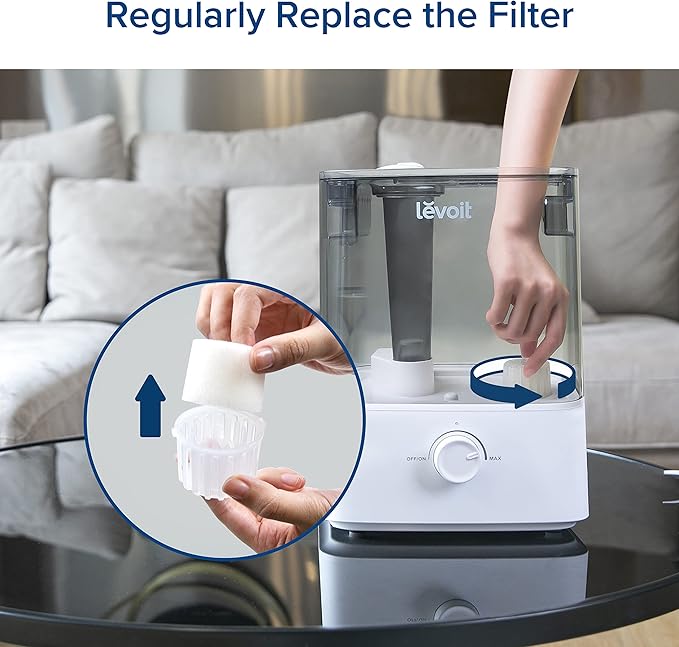 LEVOIT 10-Pack Top Fill Humidifier Replacement Filters, Capture Particles to Improve Humidification Efficiency, for Classic160, Dual150, Dual200S, Classic300(S), LV600S, OasisMist450S, Superior6000S - Image 7