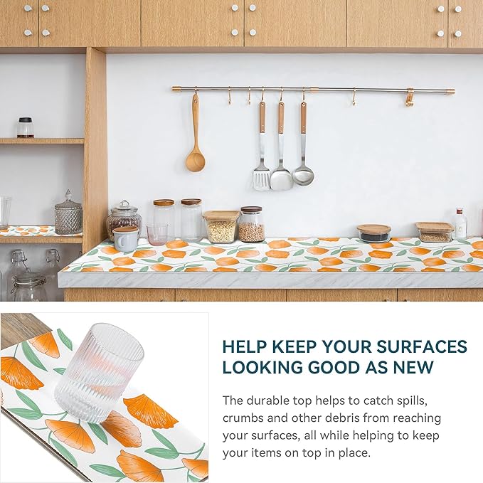 18" W x 96" L Floral Drawer and Shelf Liner for Cabinets, Non-Adhesive Strong Grip Non-Slip Flower Shelf Cabinet Kitchen Shelf Liners for Kitchen Cabinets - Image 4