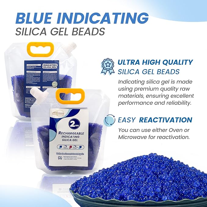 Premium Blue to Pink 3mm Silica Beads, Reusable Desiccant Bulk for 3D Filament, Electronics, Cameras, Jewelry, and Safes (Blue to Pink, 2 LBS) - Image 4