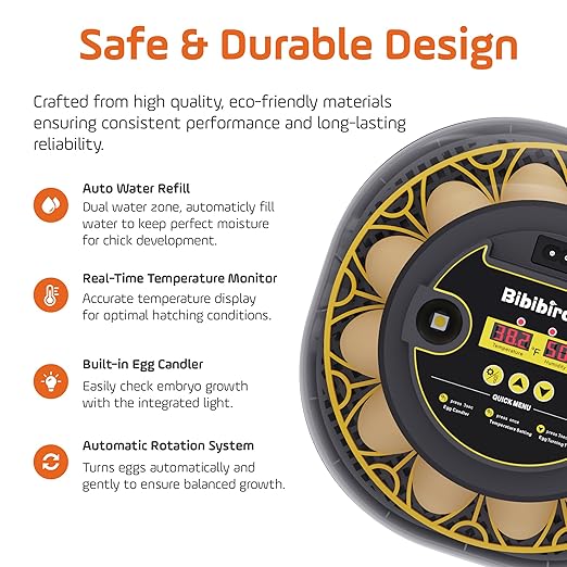 Incubators for Hatching Eggs with Automatic Egg Turning,Humidity Display Temperature Control,Auto Water Fill,Egg Candler,12 Egg Hatcher Incubate Chick Quail Duck Turkey Goose Parrot Bird - Image 5