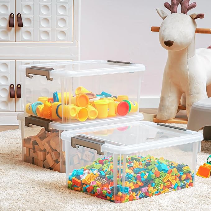 Citylife 17 QT Plastic Storage Box with Removable Tray Craft Organizers and Storage Clear Storage Container for Organizing Bead, Tool, Sewing, Playdoh, 2 Packs - Image 9