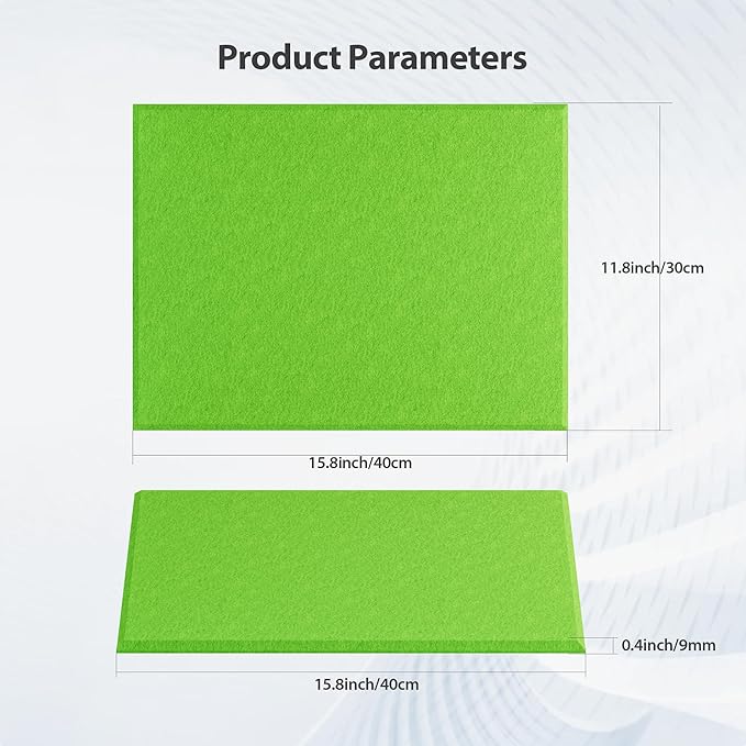 12 Pack Acoustic Panels Self Adhesive Sound Proof Foam, High Density Sound Acoustic Panel, 16X12X0.4 Inch 4:3 Rectangle Panels in Home, Office, Reccording Room, Studio, More(Fruit Green) - Image 6