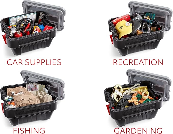 Rubbermaid® ActionPacker®️ 8 Gal Lockable Storage Box Pack of 4, Outdoor, Industrial, Rugged, Grey and Black - Image 8