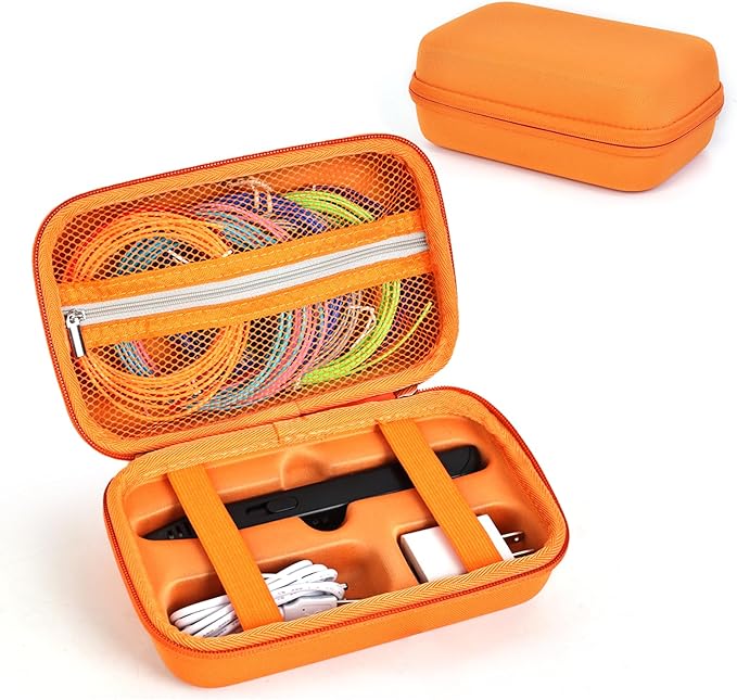 Case Compatible with 3Doodler Start+ Essentials for 3D Pen Set for Kids, Carrying Holder Fit for Printing Pens, Storage Organizer for Printing Filament Refill, Micro-USB Charger (3D-02-Orange) by TATAVR