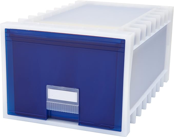 Storex 24-Inch Archive Storage Box for Letter Size Hanging Files, Frosted/Blue (61104U01C) by Storex