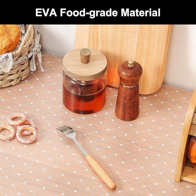 Cooyes Shelf Liner – Premium Non-Adhesive Cabinet & Drawer Liner for Kitchen – Waterproof Shelf Paper with Modern Pattern – Durable EVA Cabinet Mat – Easy to Cut - Image 3