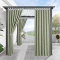 RYB HOME Outdoor Curtains for Patio Waterproof Tab Top Block Sunlight Thermal Insulated Privacy Assured Thick Outside Curtains for Porch, Balcony, Pool, W52 x L95, Sage Green, 1 Panel by RYBHOME