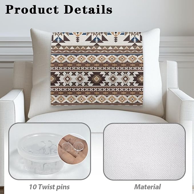 Brown Aztec Print Recliner Headrest Cover Soft Sofa Headrest Slipcovers Non-Slip Pet Scratch Resistant Couch Headrest Covers Furniture Protector for Recliner Leather Sofa Couch - Image 3