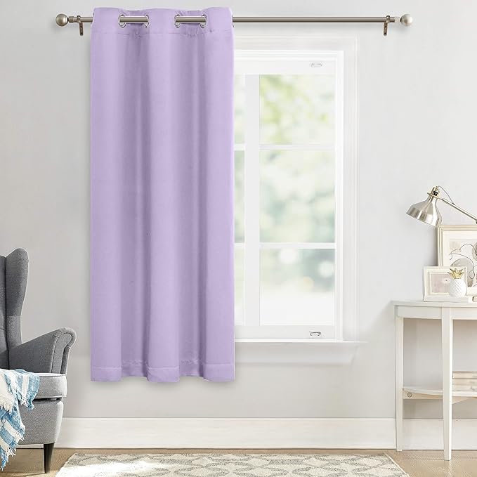 MYSKY HOME Lilac Blackout Curtains for Living Room, 63 Inch Long Grommet Room Darkening Curtain for Bedroom, Amazing Triple Weave Thermal Insulated Curtain, 1 Curtain Panel, 42 x 63 Inch, Lilac - Image 7