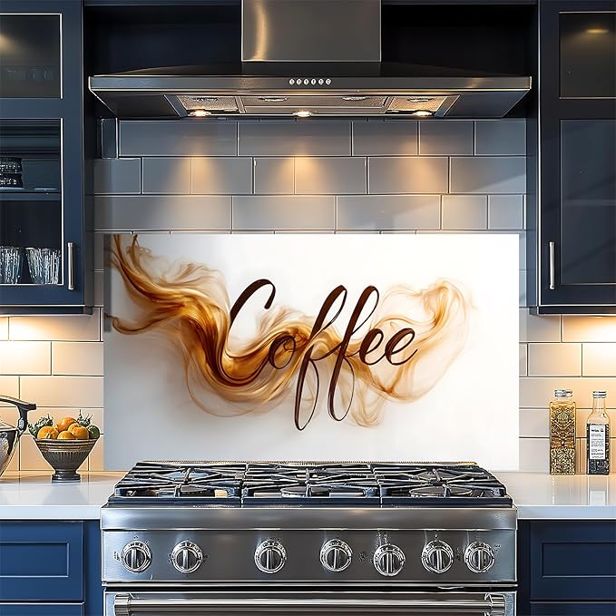 NYZE Kitchen Backsplash Stickers Waterproof Stove Backsplash Protector, 30 X 16 inch Removable Kitchen Wallpaper with Wall Art Decor for Stove Cooking Area(Coffee) by GIVEYOUTHEBEST