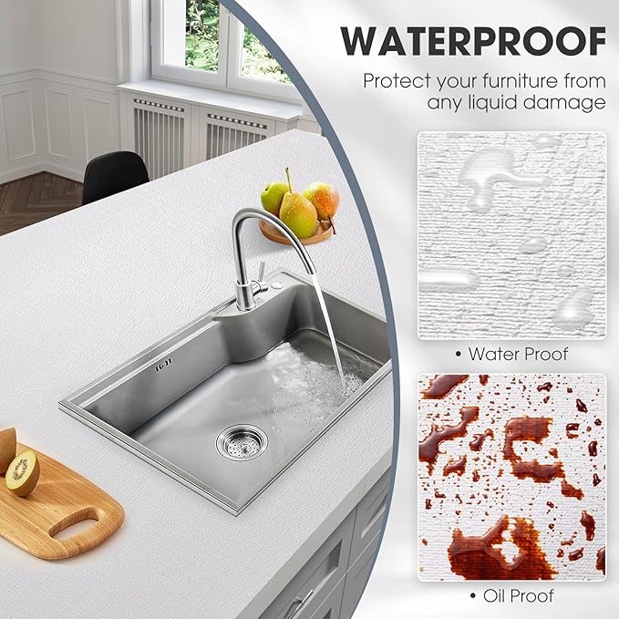 Drawer and Shelf Liner, Non-Slip Kitchen Cabinet Liners Non-Adhesive Thick Strong Grip Waterproof Washable Mats Protect Dresser Shelves Cupboard Bathroom Cabinets, White, 20 in X 30 FT - Image 5
