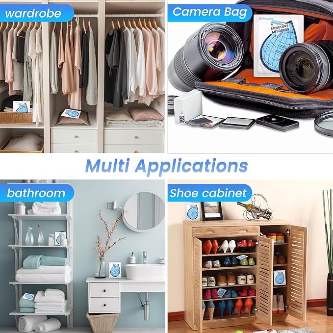 25 Gram Moisture Absorbers, 20 Packs Dehumidifier Bags for Bathrooms, Basements, Rvs, Humidity Packets for Closet - Image 5