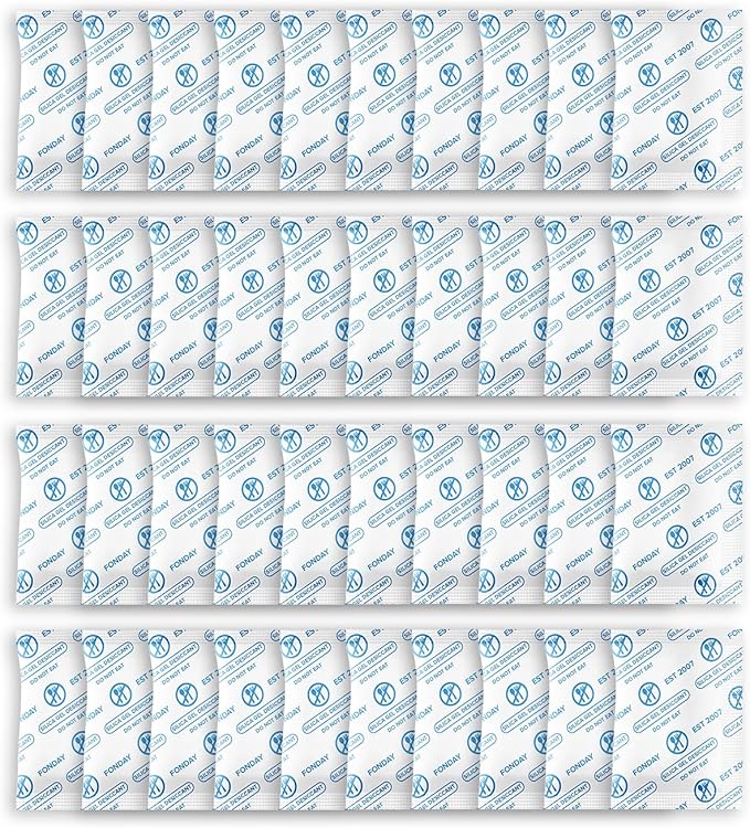 5g x 40 Packs Fonday Food Grade Silica Gel Desiccants Packs Moisture Absorbers Dehumidifier for Food Storage, Electronics, 3D Filament & Safes by Fonday