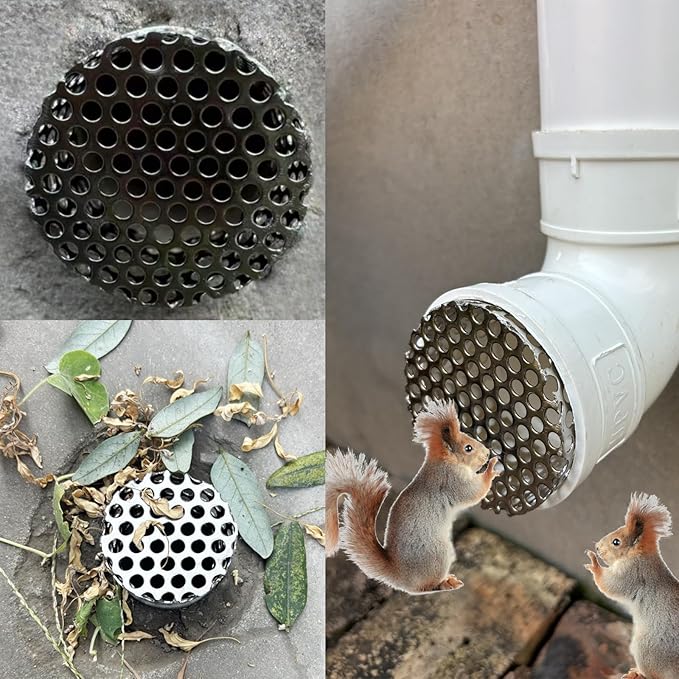 PVC Termination Mesh Vent Cover - 2Pack, Furnace&Roof Vent Cap, OD 2.4 to 2.98in Multihole Mesh for 2.5 to 2.98in ID Pipe, Stainless Steel Conical PVC Cap, Used for Keep Birds and Leaves Debris Out - Image 6