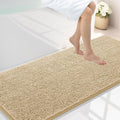 Smiry Luxury Chenille Bathroom Rugs 59x24, Extra Soft and Absorbent Shaggy Bath Mat, Machine Washable, Non-Slip Plush Carpet Runner for Tub, Shower, and Floor, Home Decor Accessories, Beige by Smiry