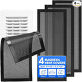 Floor Vent Covers, 4" x 10" Magnetic Vent Covers Air Mesh Vent Covers Screen Register Vent Covers for Home, Floor, HVAC, AC, Grilles, and RV Vents, 4 Pack by KeeTidy