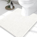 Smiry Luxury Chenille Toilet Rugs U-Shaped 20x20, Soft Absorbent Non-Slip Contour Bathroom Rugs for Toilet, Machine Washable Contoured Bath Mats, Ivory by Smiry