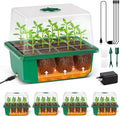YAUNGEL 4 Pack Seed Starter Tray with Self-Heating, Seed Starter Kit with High Humidity Control Domes, Seedling Starter Trays for Indoor Gardening Plant, Green by YAUNGEL