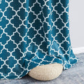 HLC.ME Lattice Print 63 Inch Blackout Curtains - Thermal Insulated Sleep Well Room Darkening Grommet Window Drapes Curtain Panels for Bedroom - Dark Teal Blue - Set of 2-52 x 63 Inch Length by HomeLinenCollections