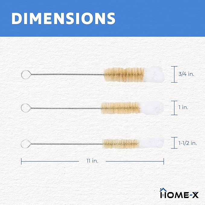 HOME-X Soft-Tip Cleaning Brush Set, Soft Scrub Brush with Long Handle, Handy Crevice-Cleaning Tool, Glassware-Cleaning Brush, Set of 3 - Image 4