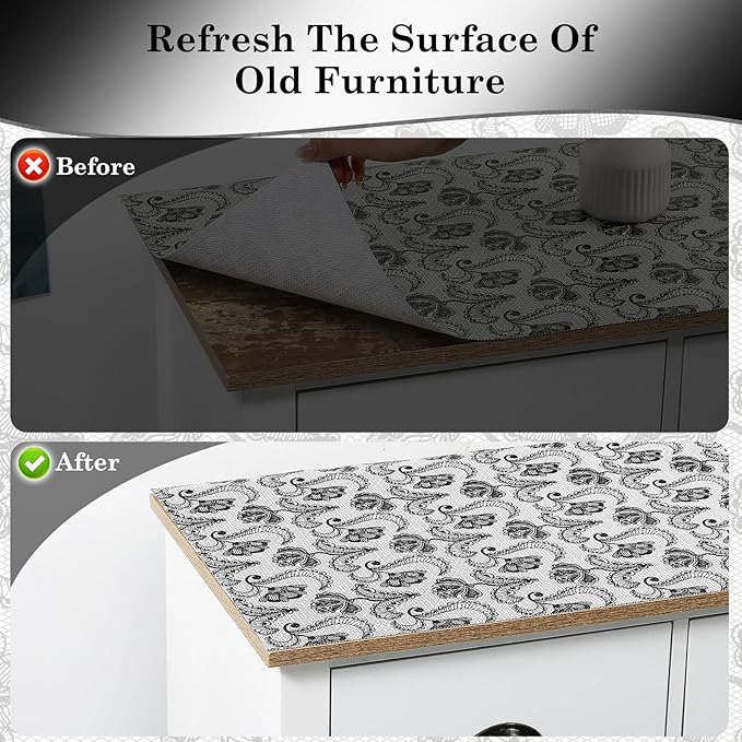 Drawer and Shelf Liner, Non-Slip Kitchen Cabinet Liners Non-Adhesive Thick Strong Grip Waterproof Washable Mats Protect Dresser Shelves Cupboard Bathroom Cabinets, Boho: Floral, 12 in X 20 FT - Image 9