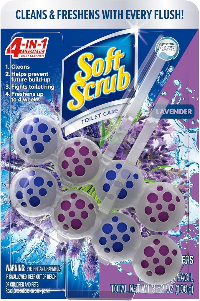 Soft Scrub 4-in-1 Rim Hanger Toilet Bowl Cleaner, Lavender, 2 Count by SoftScrub
