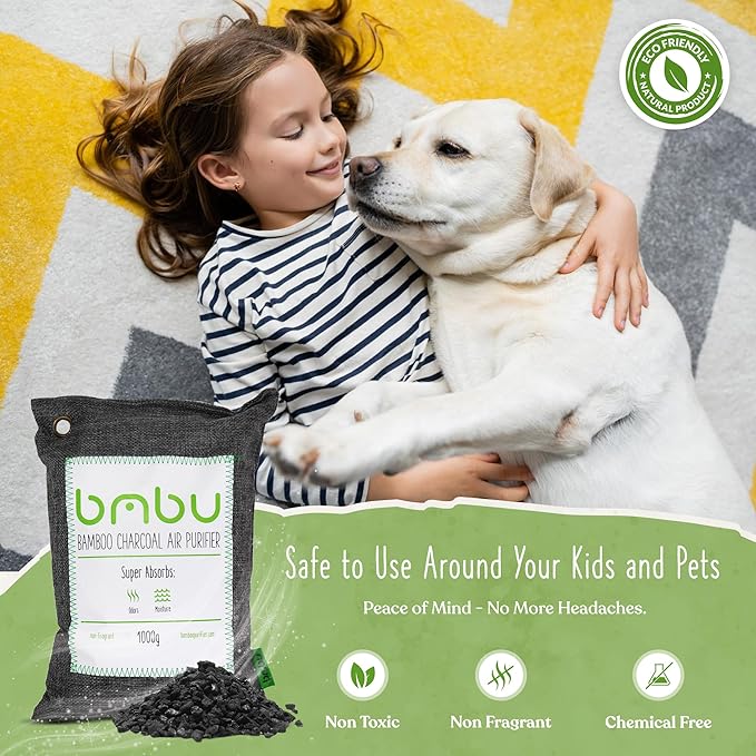 1000g Large Bamboo Charcoal Air Purifier Bag - Car Deodorizer Freshener - Remove Odor and Control Moisture in Your RV, Camper, SUV, Truck, Closet, Mobile Home, Storage - Non fragrant 1kg - Image 8