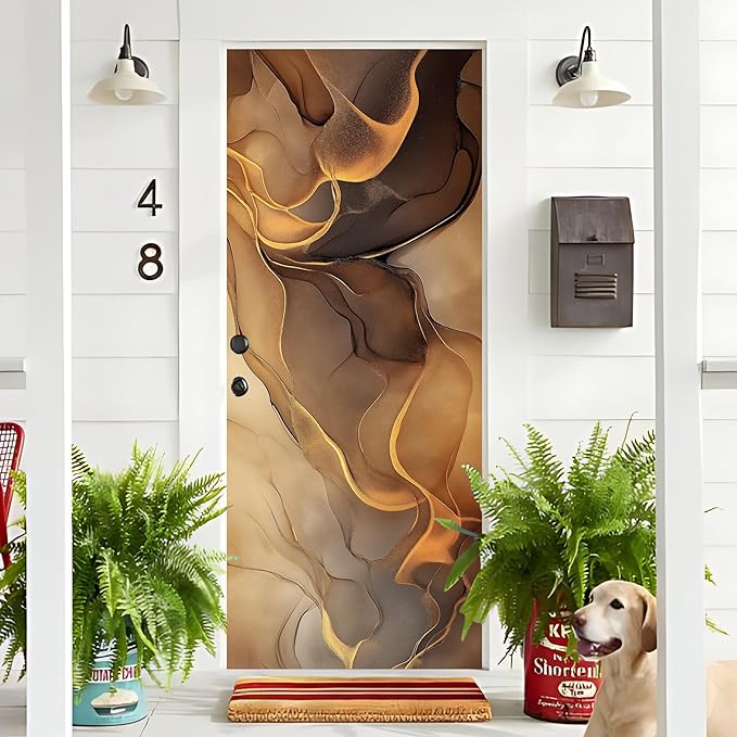 3D Door Decals Stickers, Peel Stick Wall Murals Vinyl Wallpaper Self-Adhesive Mural Door Covers Decorative for Furniture Home Decor Wrinkle-Resistant Waterproof - Image 4