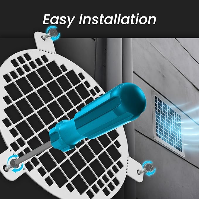 Repa Market 5" Inch White Galvanized Steel Round Crawl Space Vent Grid - Inlet Outlet Ventilation Guard - Universal Metal Air Supply Exhaust Protection Mesh - Durable Duct Grille - Image 3