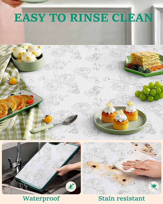 Floral Shelf Drawer Liner for Kitchen Cabinets Non-Adhesive Shelf Liner Paper Non-Slip Strong Grip Drawer Liner Cabinet Liners Thickened Easy to Clean for Tool Box Pantry (12In x 20FT), Gray - Image 6