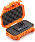 52 Dry Box Protective Case with Pick & Pluck Foam - Travel Safe / Mil Spec / Waterproof / USA Made - for Pistols, Cameras, Phones, Camping, Fishing, Hiking, Traveling, Water Sports, Knives (Orange) by EvergreenCases