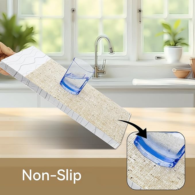 FIFTY FEET 12"x120" Non-Adhesive Shelf Liner for Kitchen Cabinets and Drawers, Washable Non-Slip PVC Cabinet Liner (Yellow)(7 Roll) - Image 2