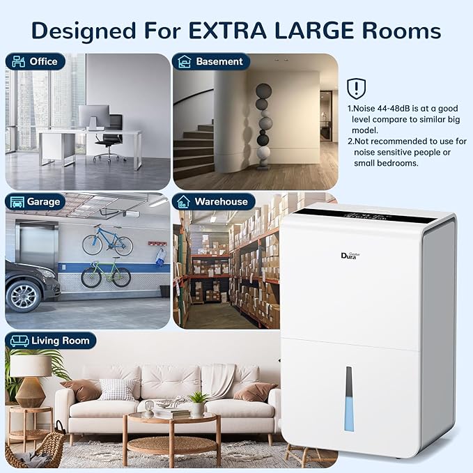 Dehumidifier for Basement,Energy Star Certified for 4500 Sq.Ft Large Room, MAX to 70 Pints/day, included 16.4 Feet Drain Hose and Pump,White - Image 5