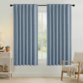 RYB HOME Smoky Blue 100% Blackout Curtains 63 inch Long, Light Blacking & Thermal Insulated Curtains for Nursery/Bedroom/Boys'Room, Back Tab & Rod Pocket Window Treatment, W52 x L63, 2 Panels by RYBHOME