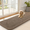 OLANLY Dog Door Mat for Muddy Paws 59x20, Absorbs Moisture and Dirt, Absorbent Non-Slip Washable Doormat, Quick Dry Chenille Mud Mat for Dogs, Entry Indoor Entryway Carpet for Inside Floor, Tan by OLANLY