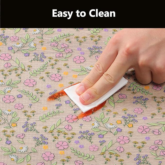 INNOLITES Shelf Liners for Kitchen Cabinets, Non-Adhesive Drawer Liner, Waterproof Shelf Paper Pink Floral, Durable Easy to Clean for Refrigerator, Shelves (Pink Rose, 23.6" x 360") - Image 6