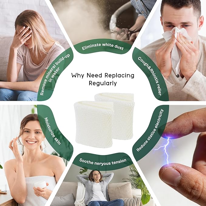 TOMOON MAF2 Super Wick Humidifier Filter Replacement -Compatible with Essick Air AIR.Care MA0800 MA0600 MA060 MA08000 and 1540817006 29706 29988 Series Humidifiers,2 Pack - Image 7