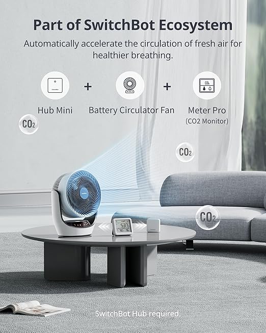 SwitchBot Air Quality Monitor Indoor for CO2/TEMP/Humidity, Portable CO2 Monitor Carbon Dioxide Detector for Home/Car/Office/Greenhouse(Alexa-Enabled Meter Pro CO2) - Image 7