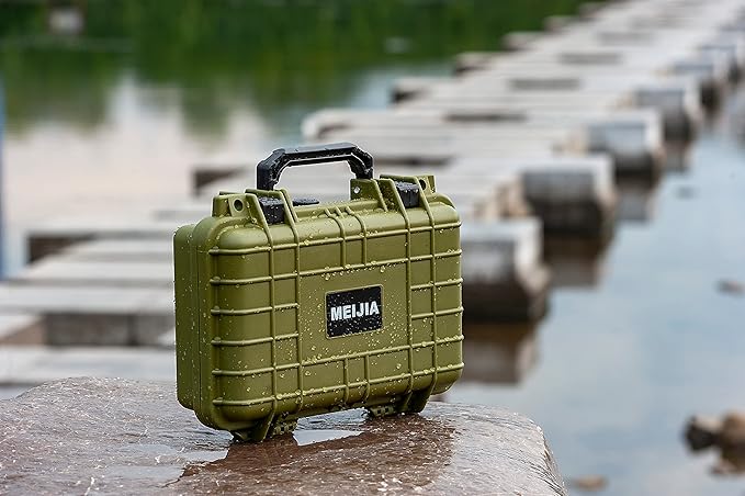 MEIJIA Portable All Weather Waterproof Protective Hard Case, Small Camera Case,Dry Case with Customizable Foam,Fit Use of Drones, Camera,Equipments, 11.65 ”x8.35”x3.78” - Image 7