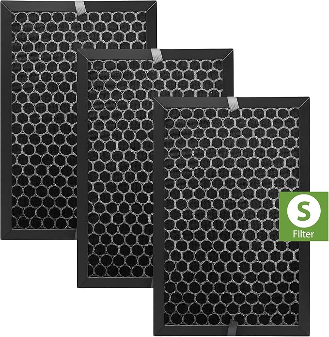 Smilyan 3 Pack HRFSC1 Replacement Filter S for Honeywell HPA3000 PowerPlus and HPA5000 Insight Series Air Purifier，HRFSC1 Activated Carbon Filter by Smilyan