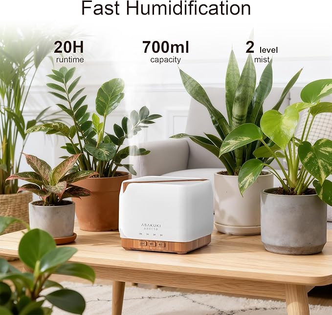 ASAKUKI Smart WiFi Essential Oil Diffuser, Large 700 ml Cool Mist Humidifier, Easy Connect with Alexa and Google Home, Phone App & Voice Control, Customized Schedule Timers and LED Light - Image 7
