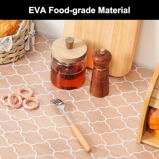 Cooyes Shelf Liner – Premium Non-Adhesive Cabinet & Drawer Liner for Kitchen – Waterproof Shelf Paper with Modern Pattern – Durable EVA Cabinet Mat – Easy to Cut （24" W x 360" L） - Image 3
