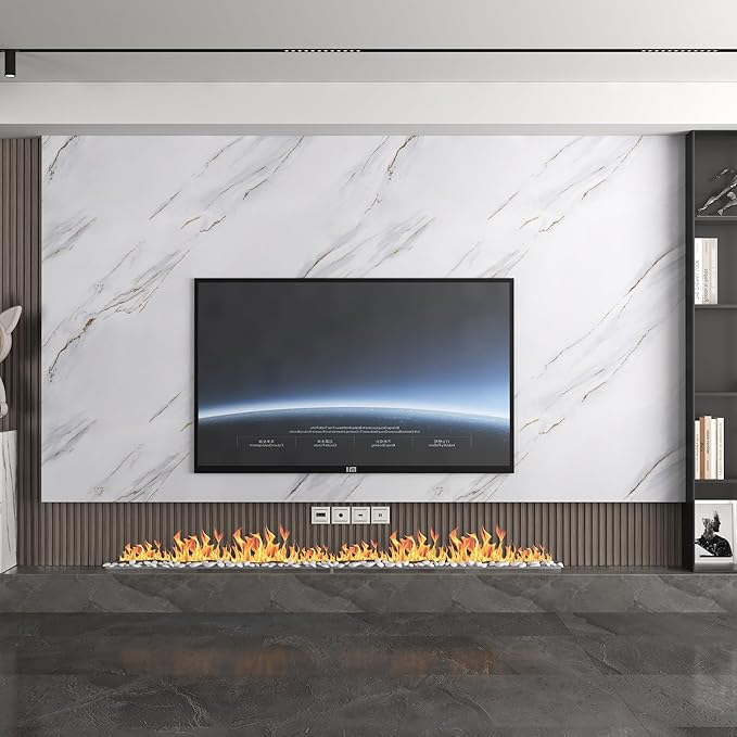 48"x354.3" Extra Wide White and Gold Wallpaper Peel and Stick Marble Contact Paper for Countertops Furniture Durable Self Adhesive Removable Marble Kitchen Counter Contact Paper Decorative - Image 3