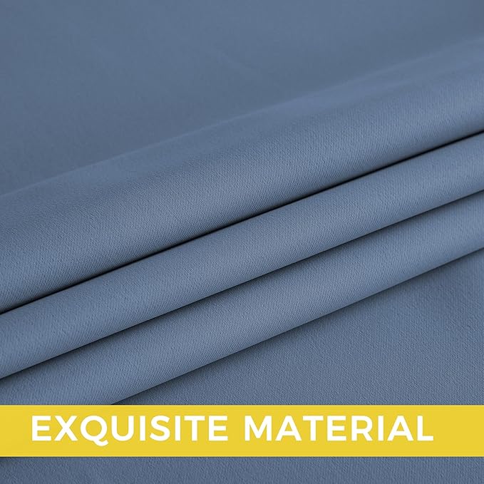 NICETOWN Stone Blue Energy Saving Drapes - Grommet Top Thermal Insulated Shades for Yard Door, Hall, Office, Flat, Garage - Durable, 1 Pair, W52 x L95 - Image 5