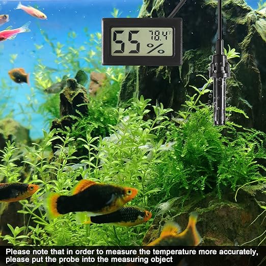 4 Pcs Mini Digital Hygrometer Thermometer Gauge with Probe TPM-10 LCD Display Temperature Fahrenheit Humidity Meter for Incubator Reptile Plant Terrarium Humidor Guitar Case Greenhouse - Image 5