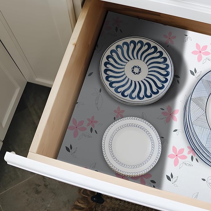 18" W x 96" L Floral Drawer and Shelf Liner for Cabinets, Non-Adhesive Strong Grip Non-Slip Flower Shelf Cabinet Kitchen Shelf Liners for Kitchen Cabinets - Image 8